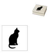 猫座りゴムスタンプ ラバースタンプ (押印)