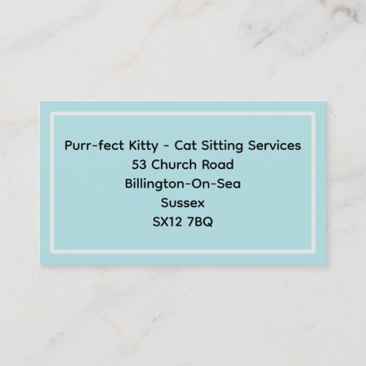 猫座りサービス 名刺 (裏面)