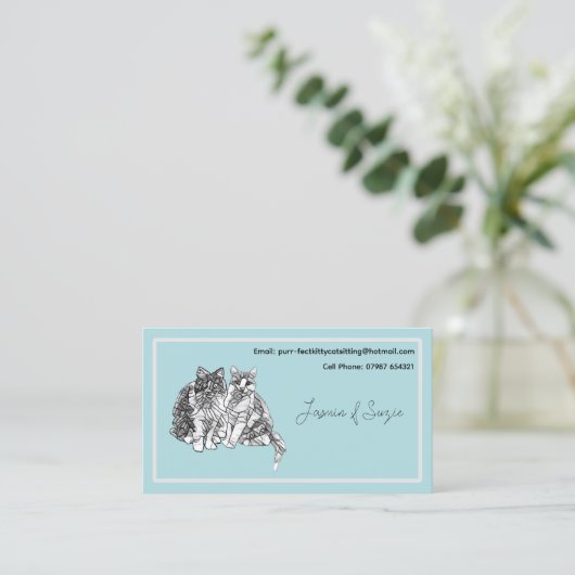 猫座りサービス 名刺 (スタンド正面)