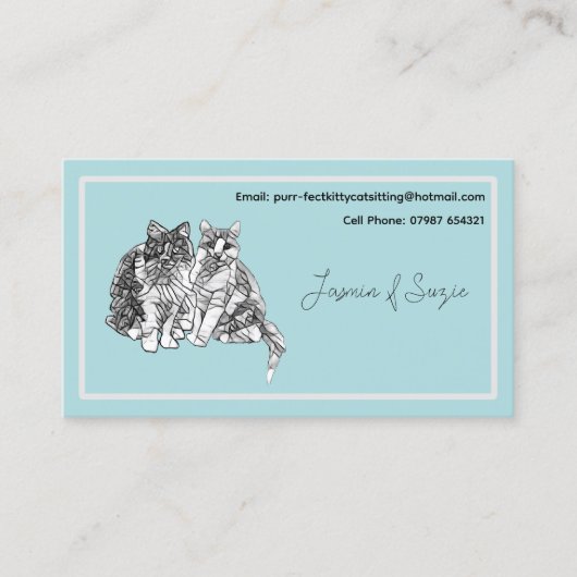 猫座りサービス 名刺 (正面)