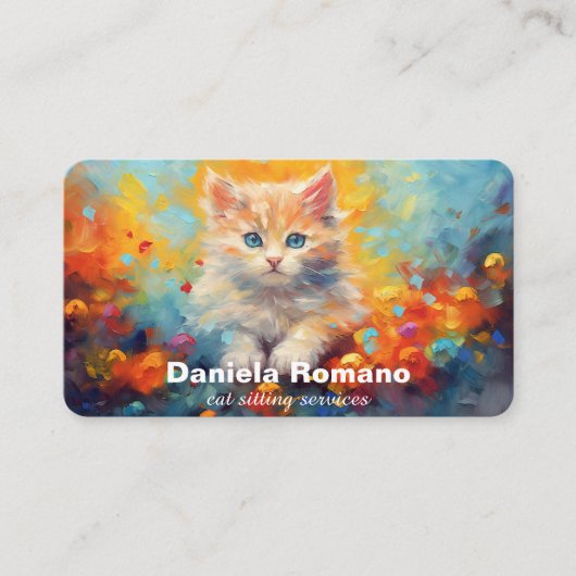 猫座りサービス 名刺 (正面)