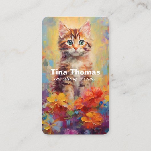 猫座りサービス 名刺 (正面)