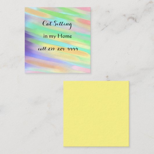 猫座り名刺 スクエア名刺 (正面/裏面)