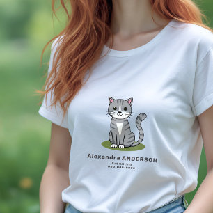 猫座り漫画 トライブレンドTシャツ