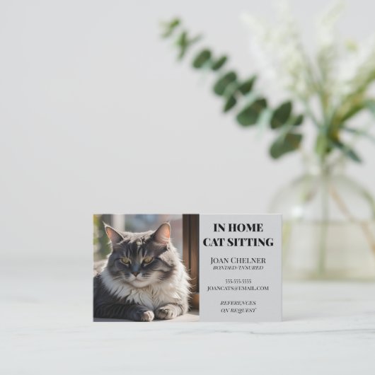 猫座り猫とサ気にービス 名刺 (スタンド正面)