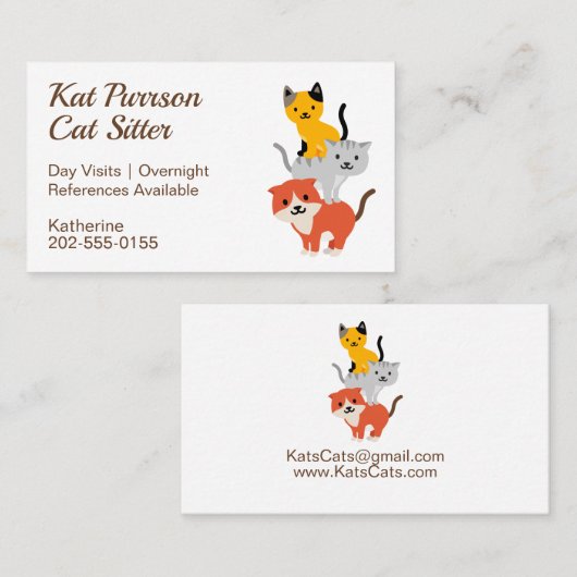 猫座り猫 名刺 (正面/裏面)