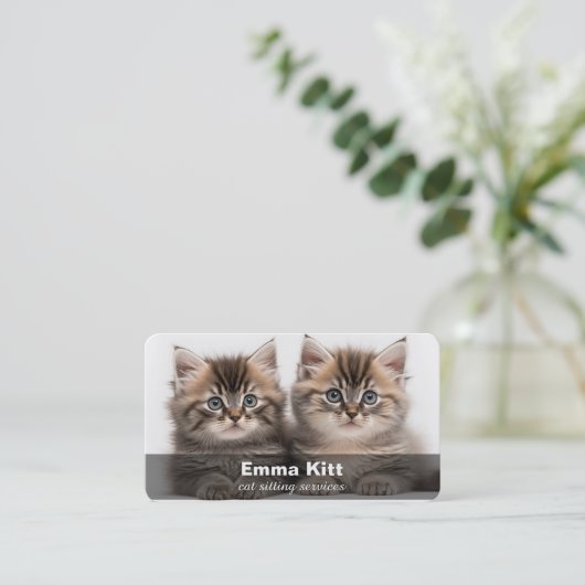 猫座り/猫気に名刺 名刺 (スタンド正面)