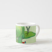 猫庭師と緑の動物の茂み エスプレッソカップ (正面右)