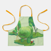 猫庭師と緑の動物の茂み エプロン (正面)