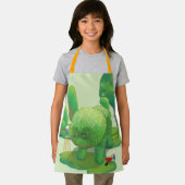猫庭師と緑の動物の茂み エプロン (インサイチュ)