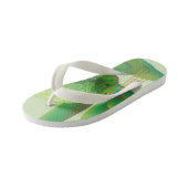 猫庭師と緑の動物の茂み キッズビーチサンダル (アングル)