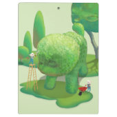 猫庭師と緑の動物の茂み クリップボード (裏面)