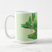 猫庭師と緑の動物の茂み コーヒーマグカップ (左)