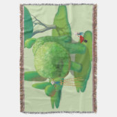 猫庭師と緑の動物の茂み スローブランケット (正面縦)