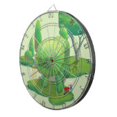 猫庭師と緑の動物の茂み ダーツボード (正面右)