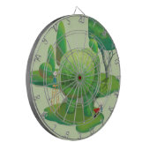 猫庭師と緑の動物の茂み ダーツボード (正面左)