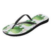 猫庭師と緑の動物の茂み ビーチサンダル (アングル)