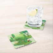 猫庭師と緑の動物の茂み ペーパーコースター (インサイチュ)