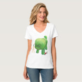 猫庭師と緑の動物の茂み Tシャツ (正面フル)