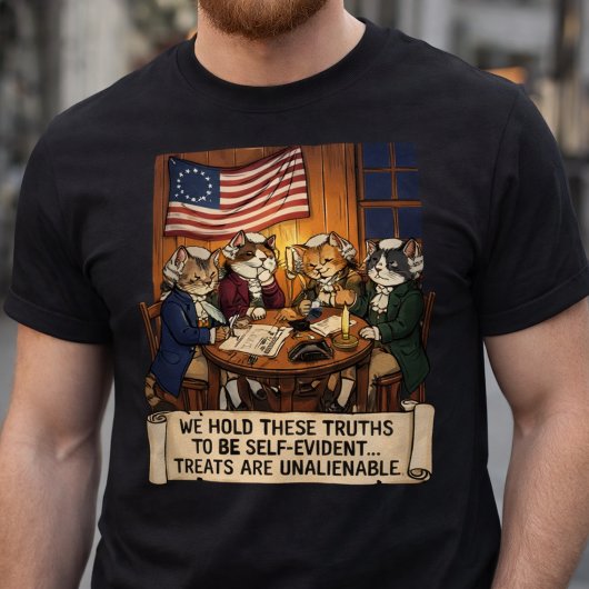 猫建国の父 Funny 250周年記念 Tシャツ