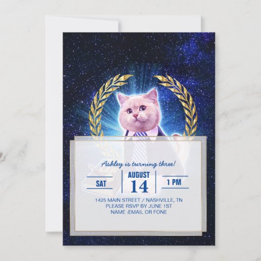 猫弁護士宇宙 招待状 (正面)
