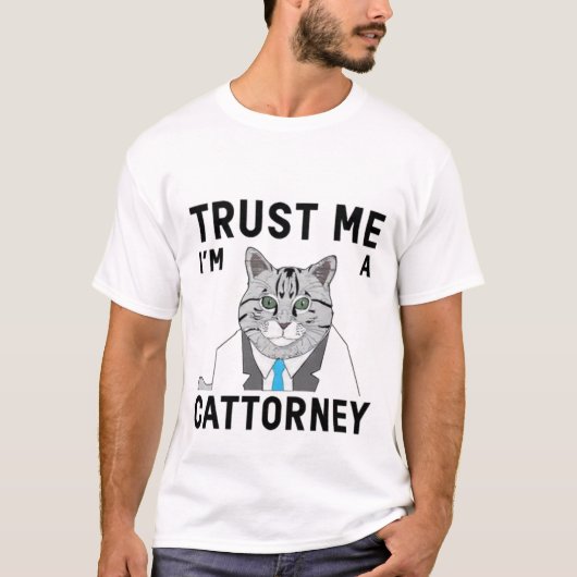 猫弁護士 - 面白い弁護士猫シャツ Tシャツ (正面)