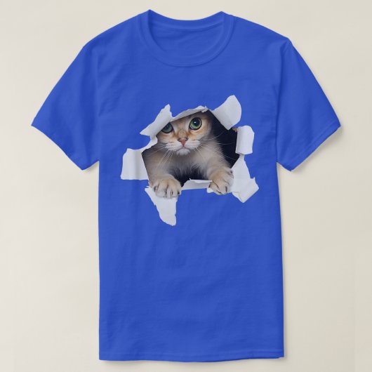 猫引き裂き布キッテン愛猫  Tシャツ (デザイン正面)