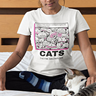 猫引用文おもしろい漫画ブックスタイルイラストレーション Tシャツ