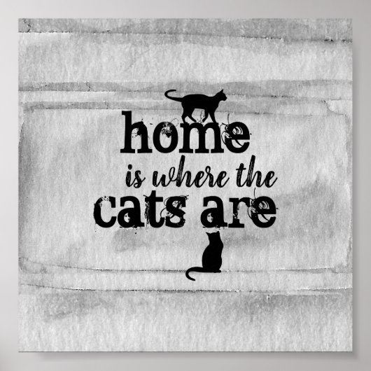 猫引用文ポスター水彩デザイン ポスター (正面)