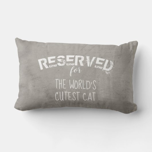 猫引用文枕グレー用動揺して品 ランバークッション (裏面)