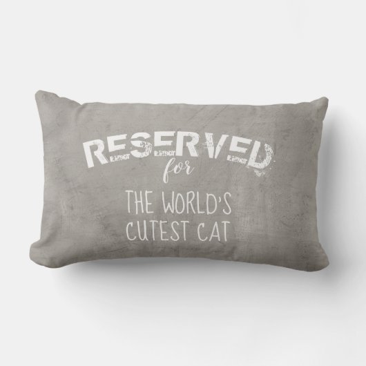 猫引用文枕グレー用動揺して品 ランバークッション (正面)