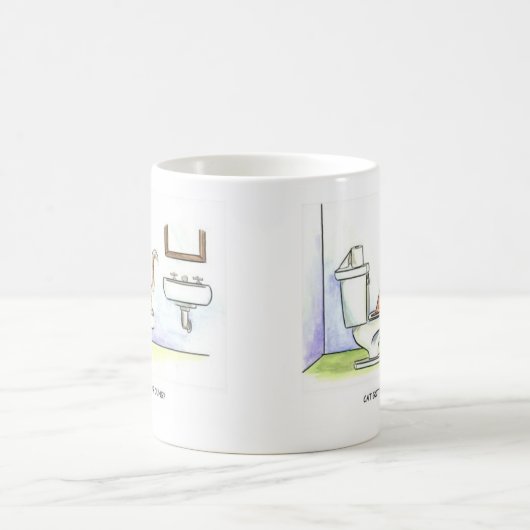 猫得の糞？漫画のおもしろいユーモア コーヒーマグカップ (中央)