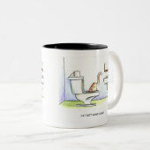 猫得の糞?漫画のおもしろいユーモア ツートーンマグカップ (正面右)