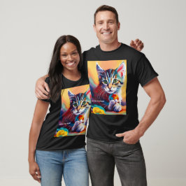 猫得の羊毛?T-シャツ Tシャツ