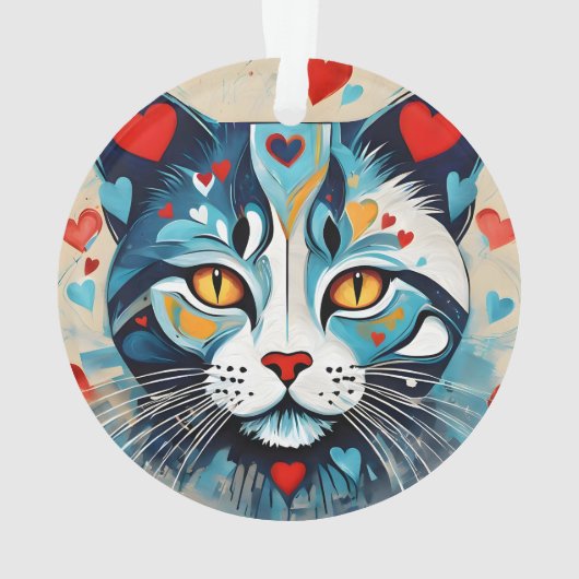 猫心の オーナメント (裏面)