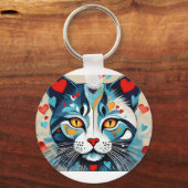 猫心の キーホルダー (正面)