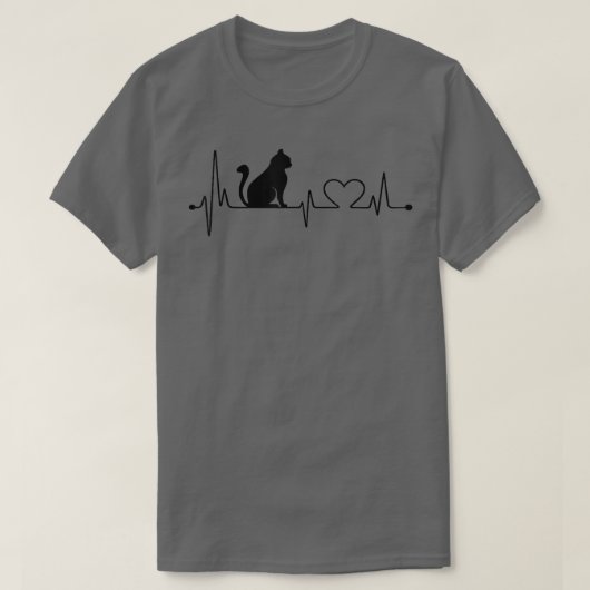 猫心拍子猫愛好家  Tシャツ (デザイン正面)