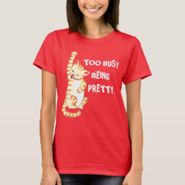 猫忙しのかわいらし引用文 Tシャツ