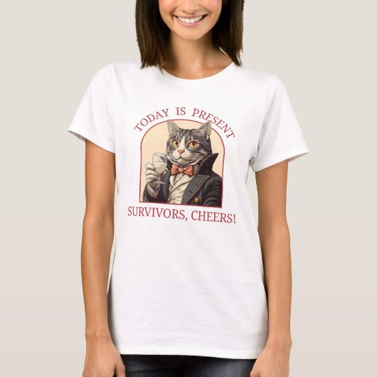 猫応援牛乳 Tシャツ (正面)