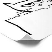 猫怒がサーモンを求めおもしろい- Cat Poster ポスター (角)