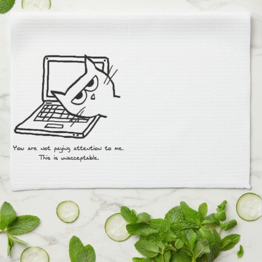 猫怒が注意を要おもしろい求 – Hand Taoil キッチンタオル (折り畳み)