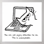 猫怒が注目を集めおもしろい- Cat Poster ポスター (正面)