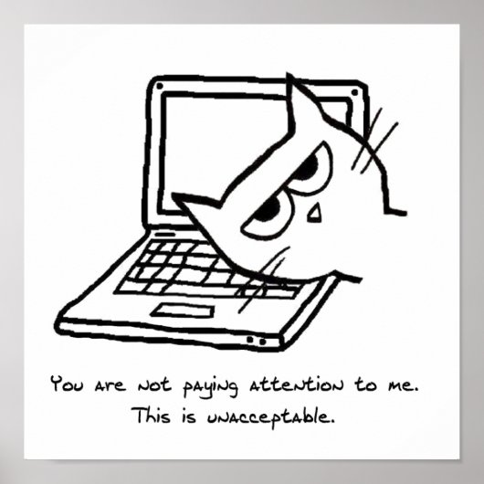 猫怒が注目を集めおもしろい- Cat Poster ポスター (正面)