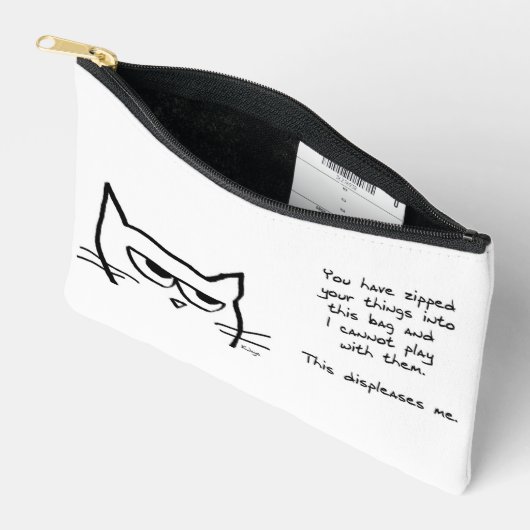 猫怒はジップクラッチが嫌いだ アクセサリーポーチ (見開き)