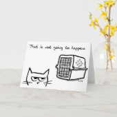 猫怒は獣医に行かないよおもしろい- Cat カード (黄色い花)