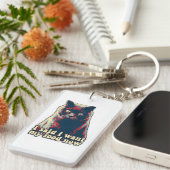 猫怒ミームと猫オーナー キーホルダー (正面右)