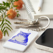 猫怒ミームの猫好きと猫オーナー キーホルダー (正面右)