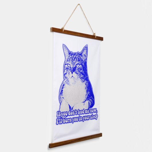 猫怒ミームの猫好きと猫オーナー 吊り下げ型タペストリー (傾斜あり)