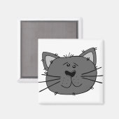 猫怒顔猫カーニヴォーレグレイ猫 マグネット (正面/裏面)