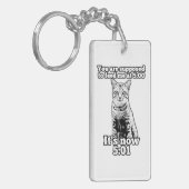 猫怒飼や子猫好き向け猫ミーム キーホルダー (正面左)